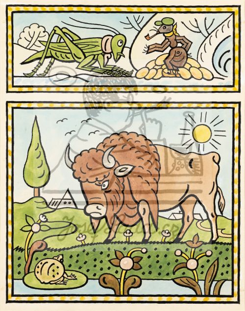 Ezopské bajky - O mravenci a luční kobylce - O domýšlivé žábě 1931