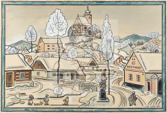Klouzačka na návsi 1930
