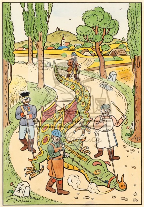 Nezbedné pohádky - kapitola O líném Honzovi: Drak na cestě 1946