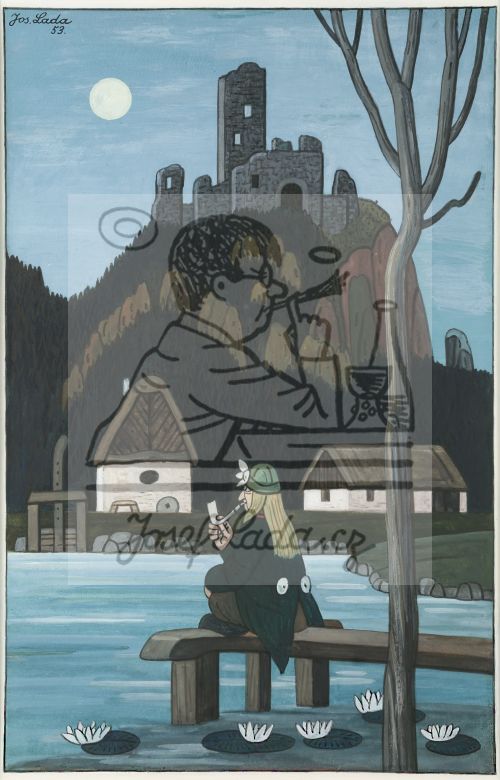 Vodník, měsíc a lekníny 1953