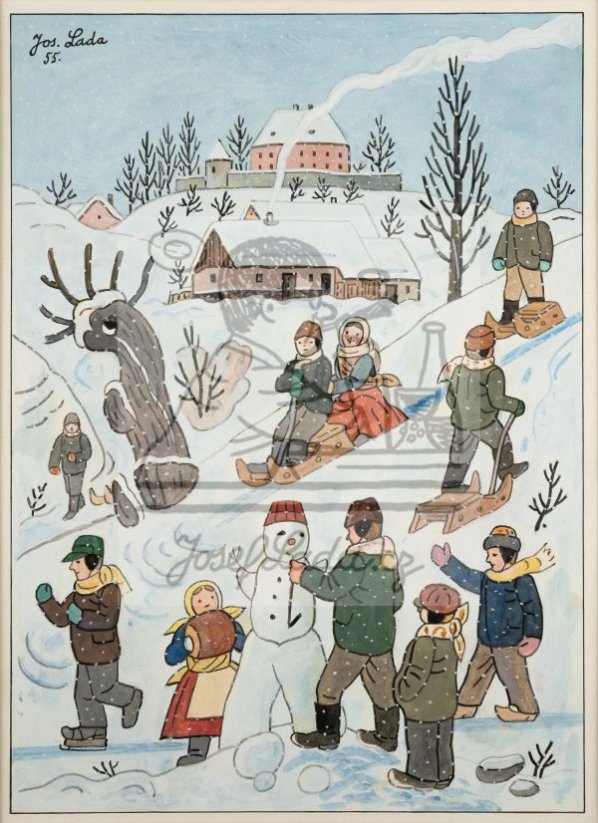 Děti v zimě 1955