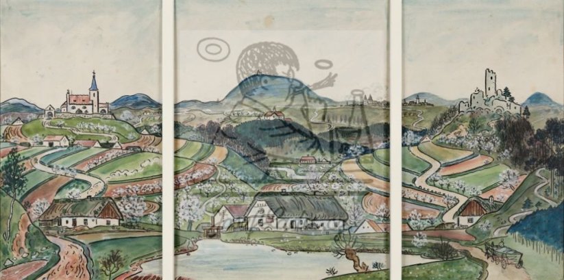 Triptych s českou krajinou 1934