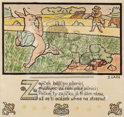 Erbenova národní říkadla - Zajíček běží po pšenici 1921