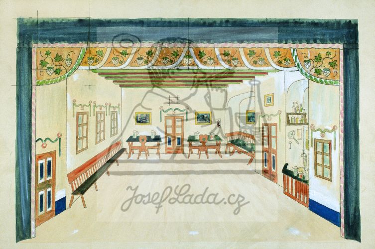 Prodaná nevěsta - scénický návrh III. 1936