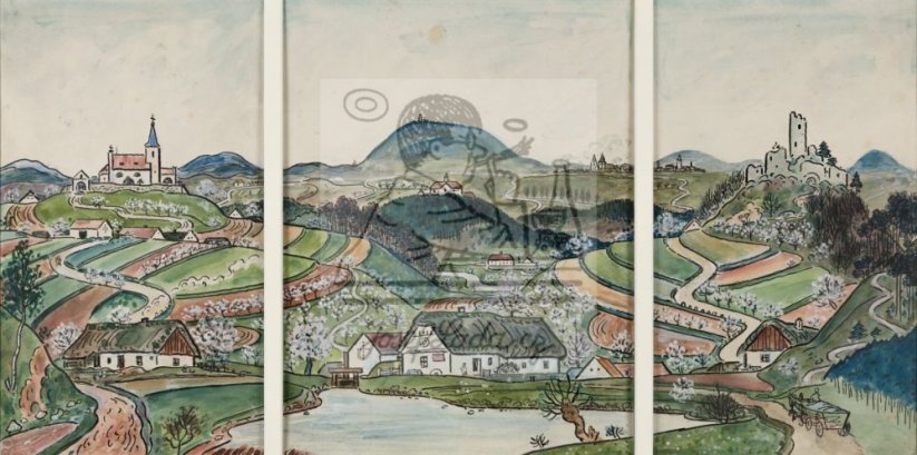 Triptych s českou krajinou 1934