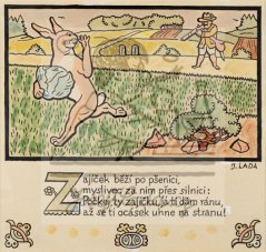 Erbenova národní říkadla - Zajíček běží po pšenici 1921