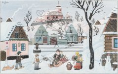 Sáňkující děti 1952