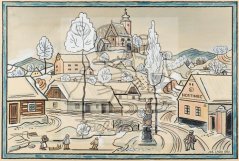 Klouzačka na návsi 1930