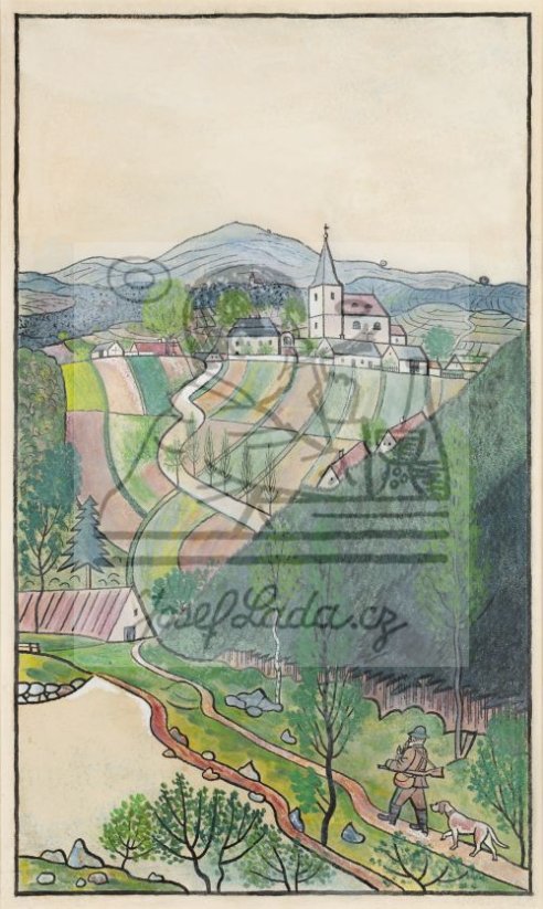 Triptych s českou krajinou, pravá část, kolem 1934