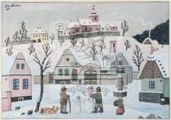 Zimní náves 1951