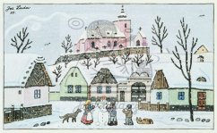 Stavění sněhuláka 1950