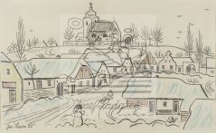 Sněhulák na návsi 1935