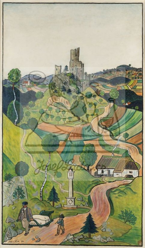 Triptych s českou krajinou, levá část 1934